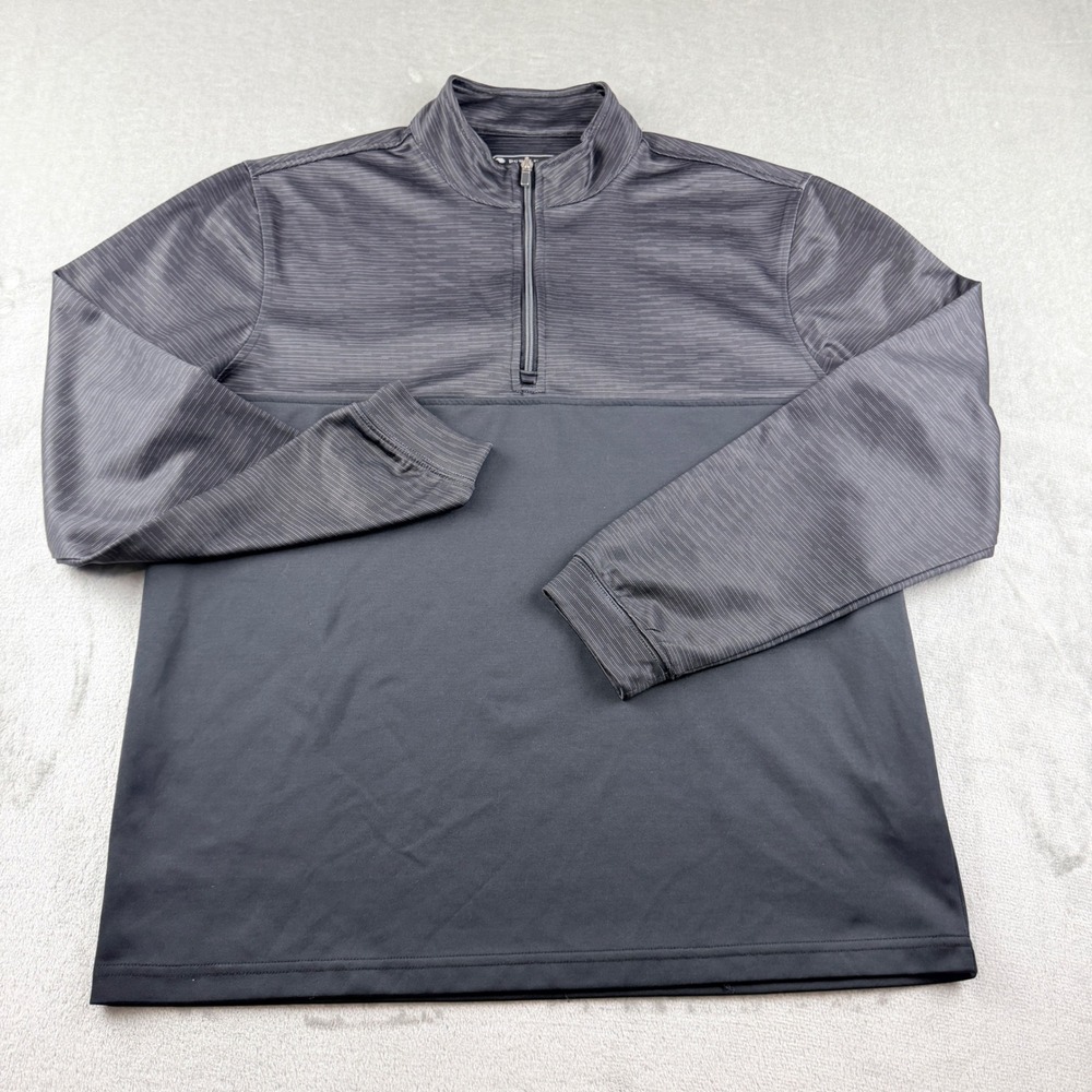 Pebble Beach Dry-Luxe Performance Men's Large Gray Black 1/4 Zip Golf Pullover
